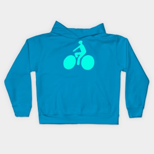 Turquoise blue bicycle Kids Hoodie